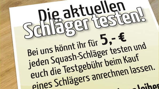 Schläger testen im SQUASH-POINT